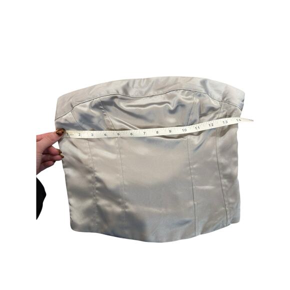 Wild Fable Women's Slim Fit Party Bustier Tube Top Size Small Satin Gray 90s Y2K - Picture 2 of 7